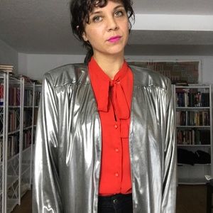 Vintage Metallic Jacket w/ Shoulder Pads - B50